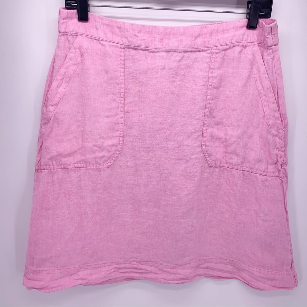 Foxcroft Pink Linen Skirt